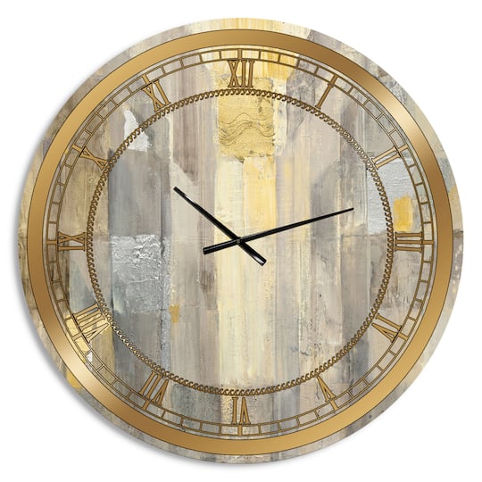 Designart 'Gold Square Watercolor Glam Wall Clock